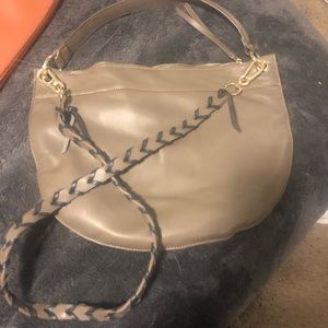 Taupe Faux Leather Purse with cute strap